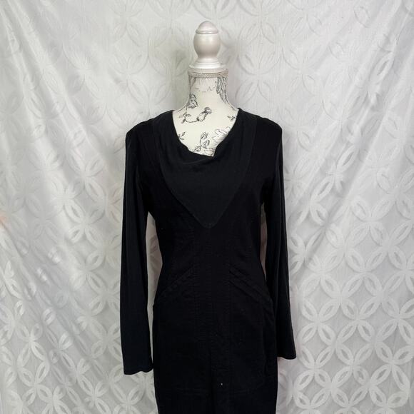 Prairie Underground Black Day Framing Long Sleeve Dress Size M - Picture 5 of 9